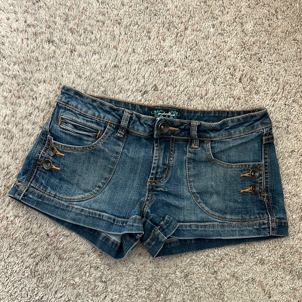 JUNIORS Girl anchor blue blue Jean shorts size 7